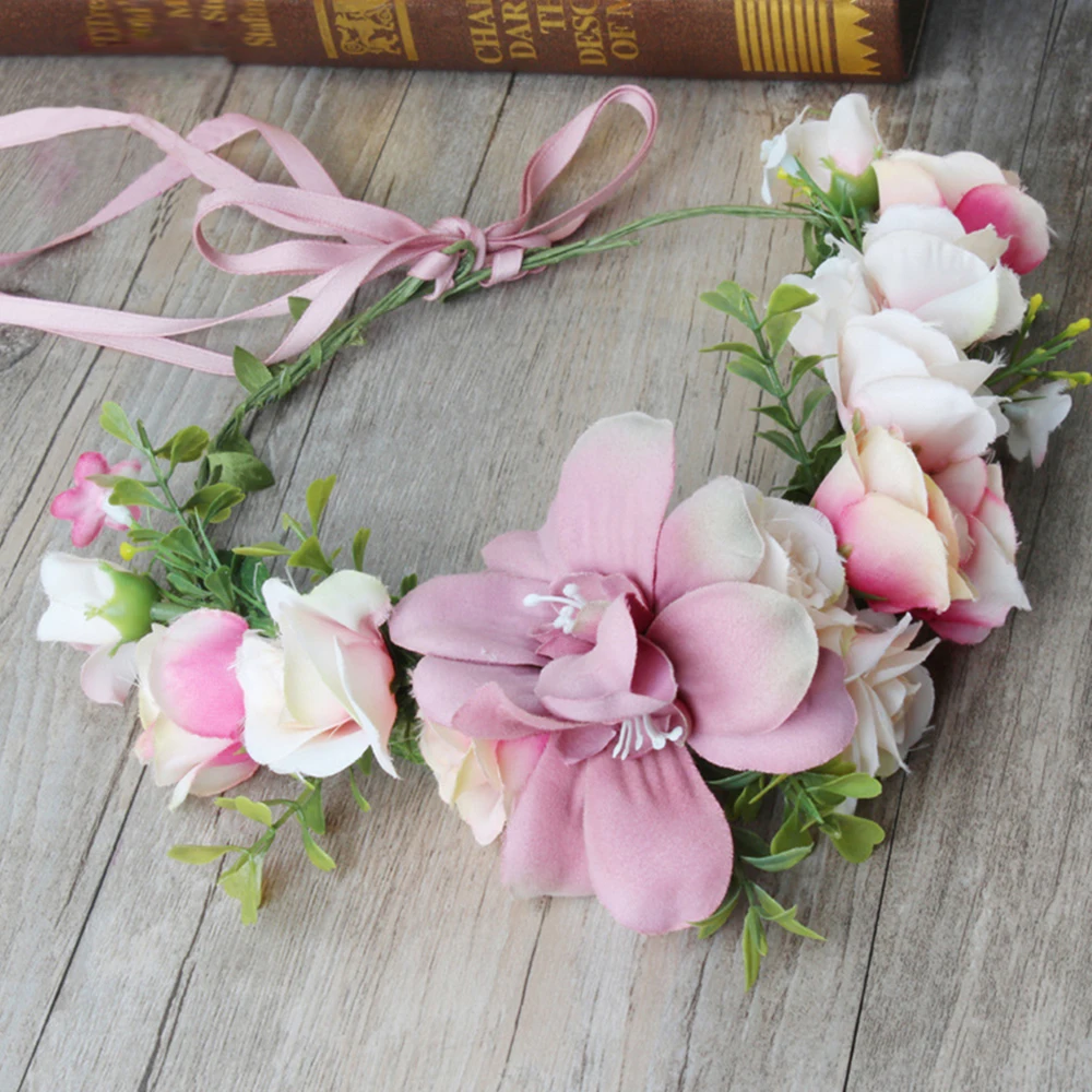 2021 Handmade Wreath Garland Bridal Hair Accessories Travel Photo Garland Headdress Wedding Festival Artificial Flower Decoration From Duoupaa 11 49 Dhgate Com