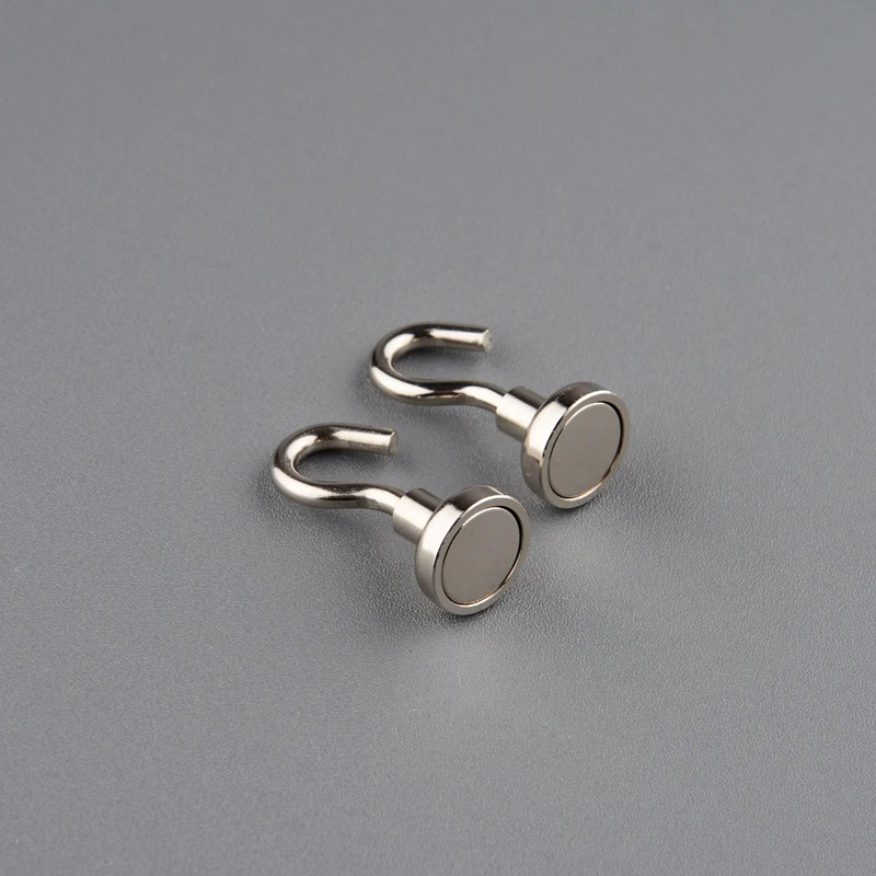 2Pcs Neodymium N52 Magnet Vertical Pull-force 2KG Hook Earth Magnet Multifunction Fridge Sticker Hooks Magnetic Material Base