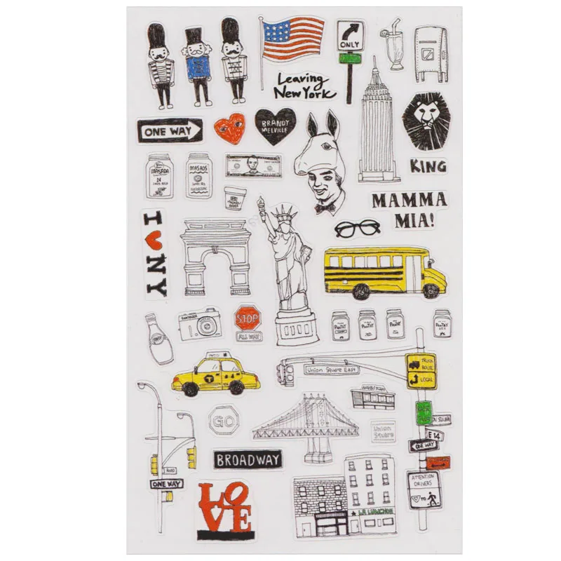 

1 Pcs New York DIY Stickers Decorative Stickers For Diary Scrapbook Calendar Notebook Label Decoration