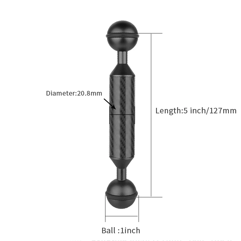 Углеволоконный зажим с двумя шаровой головкой для дайвинга фотографии плавучесть плавучих Arm Камера подводный набор лотков Сверхлегкий 5/6/7/8/9/10/11/12 дюймов
