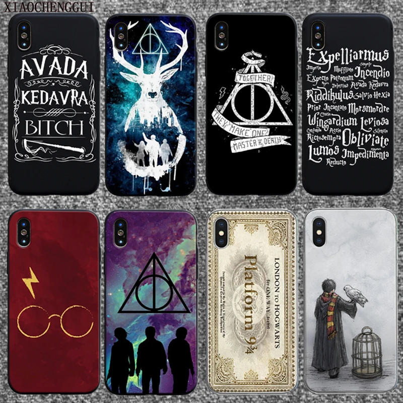 

Harry Potter Hogwarts Pattern Soft Silicone Phone Cases Cover for Iphone 7 6S 8 Plus 5S SE X XR XS MAX Coque Fundas Capa