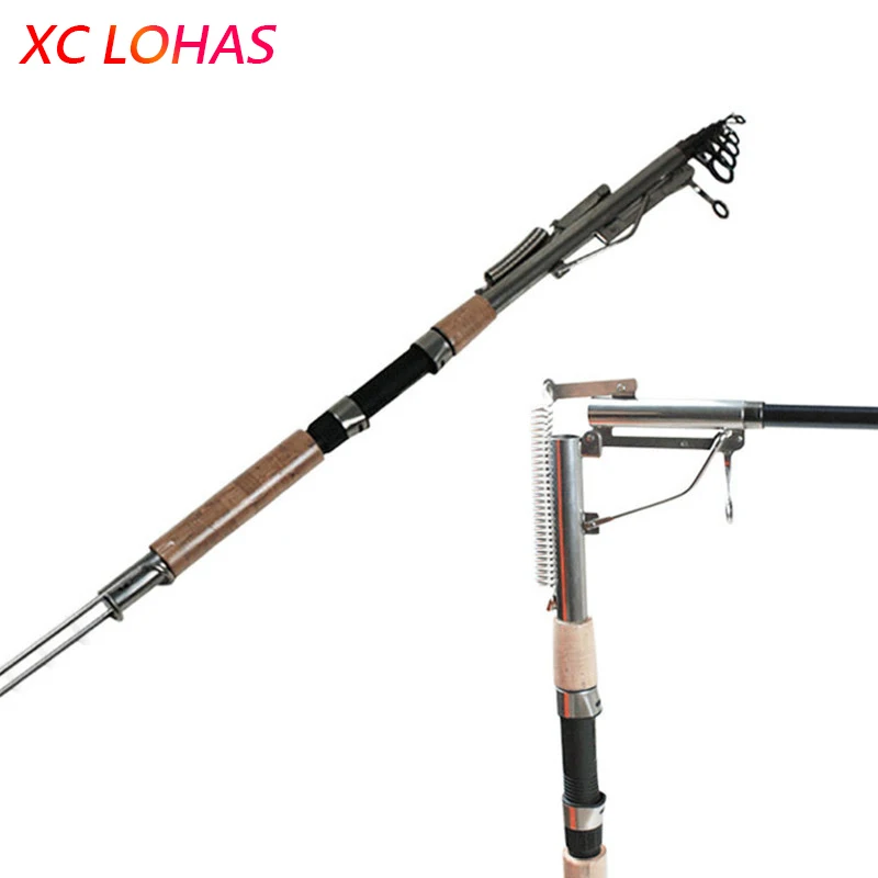 

Automatic Fishing Rod 2.1/2.4/2.7/3.0m High Strength Telescopic Hybrid Carbon Fiber Fishing Pole with Holder for Sea Fishing