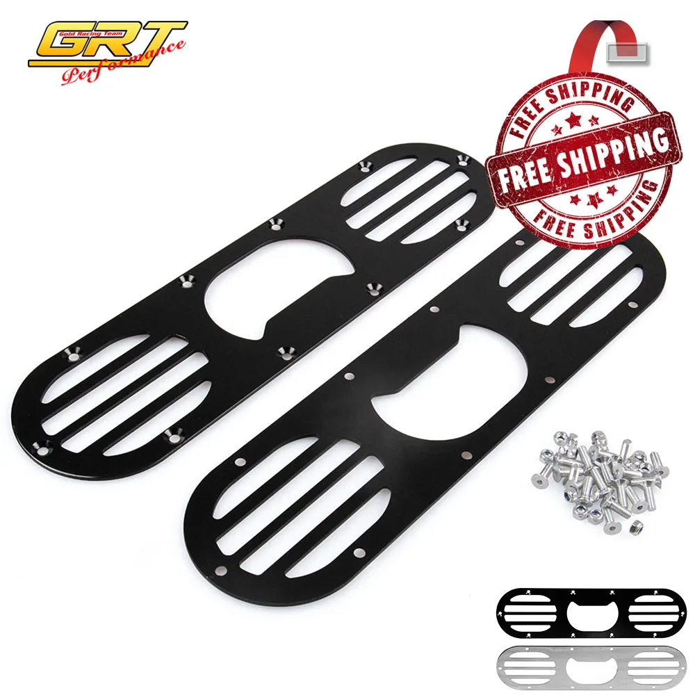 GRT Free Shipping New 2pcs Black / Silver For Universal Car Rear Bumper