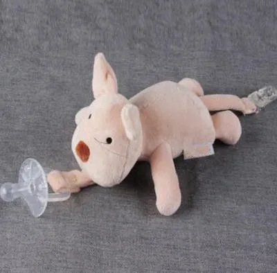 Новорожденный ребенок Пустышка цепочка с зажимом для соски-пустышки плюшевые игрушки без пустышки держатель для сосок соска Детские плюшевые мягкие игрушки животных - Цвет: rabbit