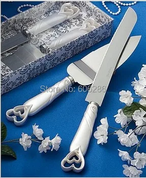 

4pcs(2sets)/LOT Heart Design Wedding Cake Shovel Knife Serving Set Wedding Decoration Wedding Supplies
