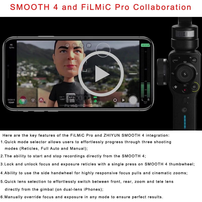 ZHIYUN Smooth 4 Q2 смартфон ручной 3 оси Gimbal стабилизатор Экшн камера Steadicam для телефона Gopro SJCAM pk DJI OSMO Карманный