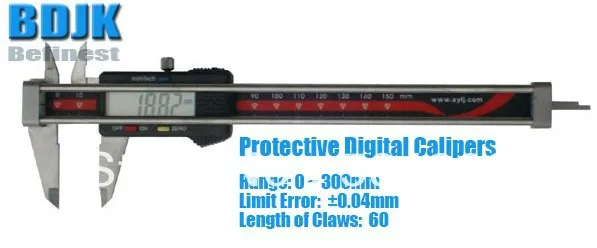 0~300mm Protective Digital Vernier Calipers Electronic Length Measuring Instrument with 0.04mm Limit Error 0~300mm Protective Digital Vernier Calipers Electronic Length Measuring Instrument with 0.04mm Limit Error