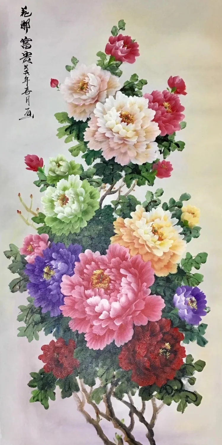 

Hand Painted High Quality Oil Painting on Canvas Realist Peony Flower Canvas Painting Wall Art Picture Painting for Home Decor