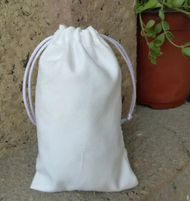 Белая фланель для ювелирных изделий Подарочная сумка 8x10 см(3x4 дюйма) 9x12 см 10x15 см(4x6 дюймов) Упаковка из 50 бархатных мешков для макияжа