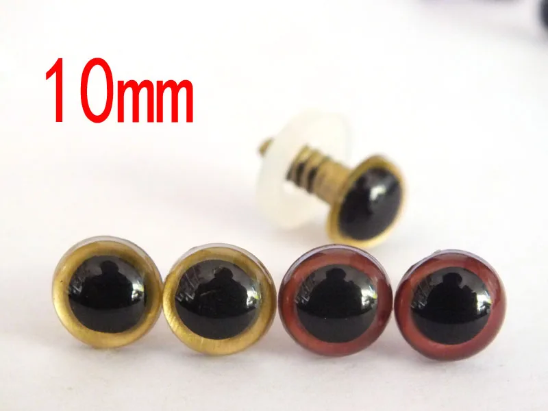 

10mm gold and brown color round Doll Parts Animal eyes--20pairs