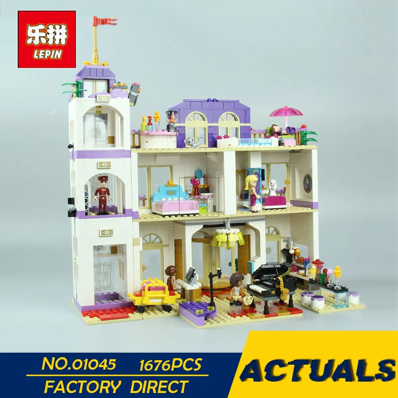

LEPIN 01045 1676Pcs 10547 Girls Series The Heartlake Grand Hotel Model Building Blocks Bricks toys for girl Gift 41101