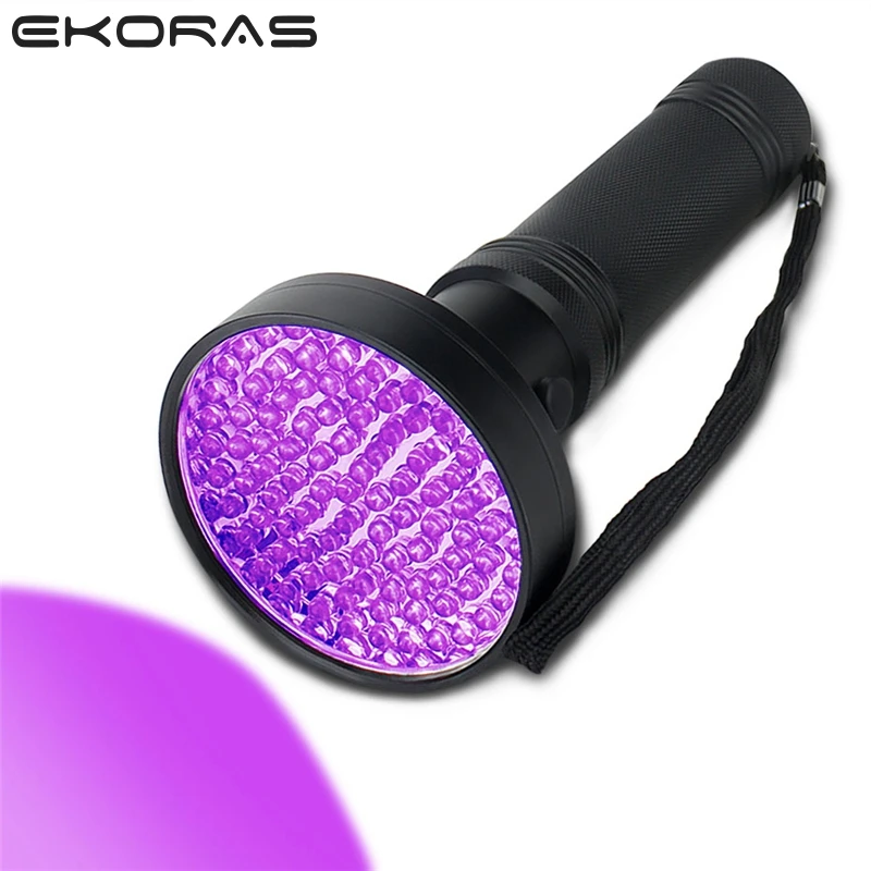 

LED UV Flashlight 10W 100 LEDs 395 nm UV LED Torch Back Detector Light for Dog Cat Urine, Pet Stains, Bed Bugs, Scorpions 6 x AA