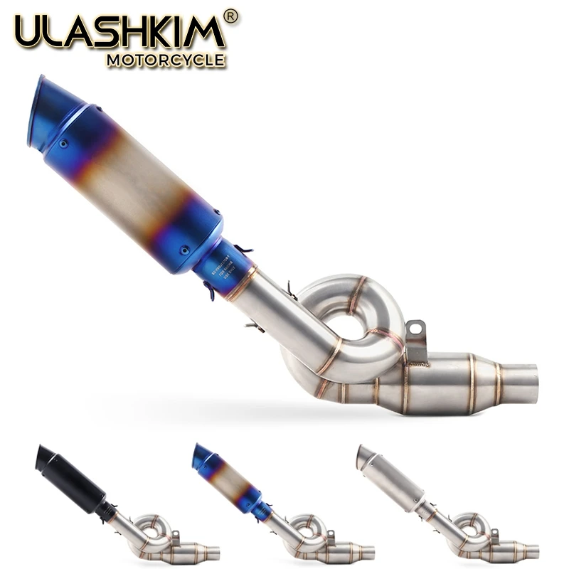 

Motorcycle Full System Exhaust Muffler Escape Middle Link Contact Pipe Slip On For Kawasaki Z800 2012-2016