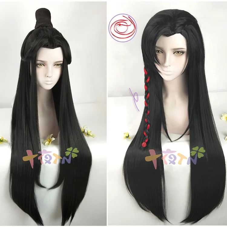 

Tian guan ci fu Cosplay Xie lian Black Long Cosplay Wigs Hua cheng Hair Wig