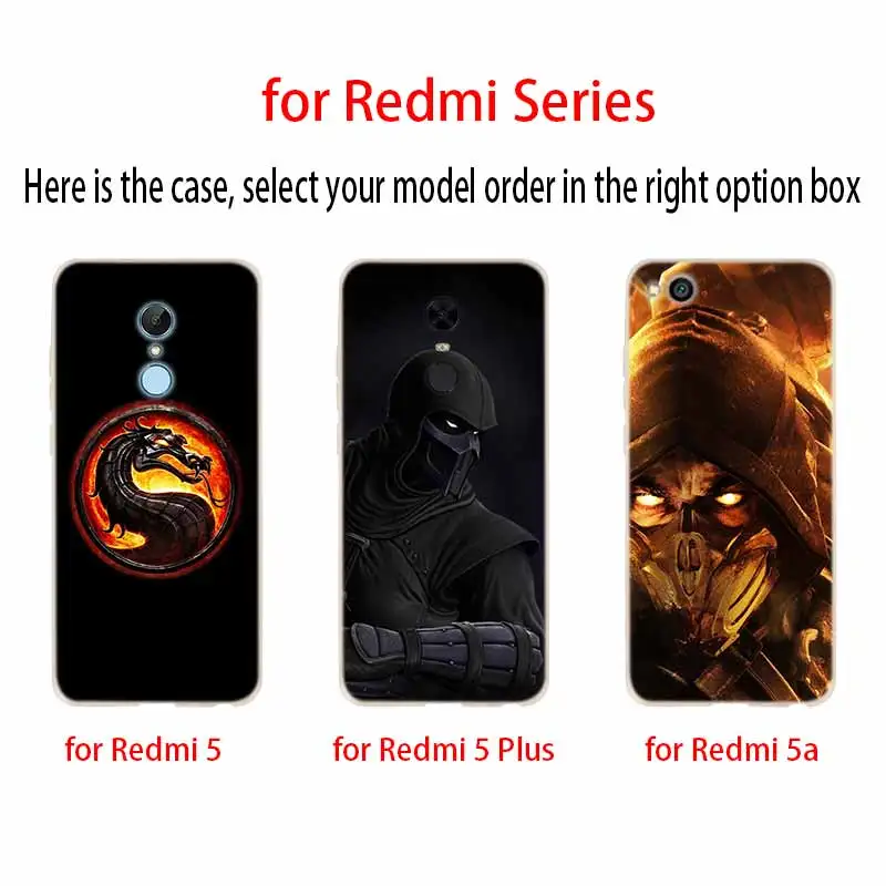 Модный мягкий ТПУ чехол Mortal Kombat для Xiaomi Redmi 9a 8a 7a 6a 5a Note 9 8 7 6 5 Pro 8t y3|Бамперы| |
