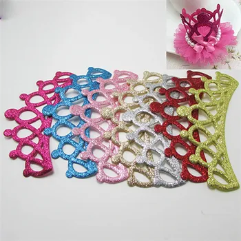

sew on Glitter Crown patches for clothes 4.9*13cm crown shape12pcs scrapbooking accessories,for kid cloth