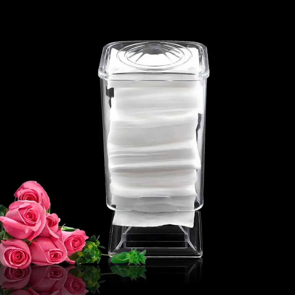 

1Pcs Creative Clear Makeup Cotton Pad Case Nail Polish Wipe Rack Convenient Nail Remover Cotton Pads Storage Holder Box