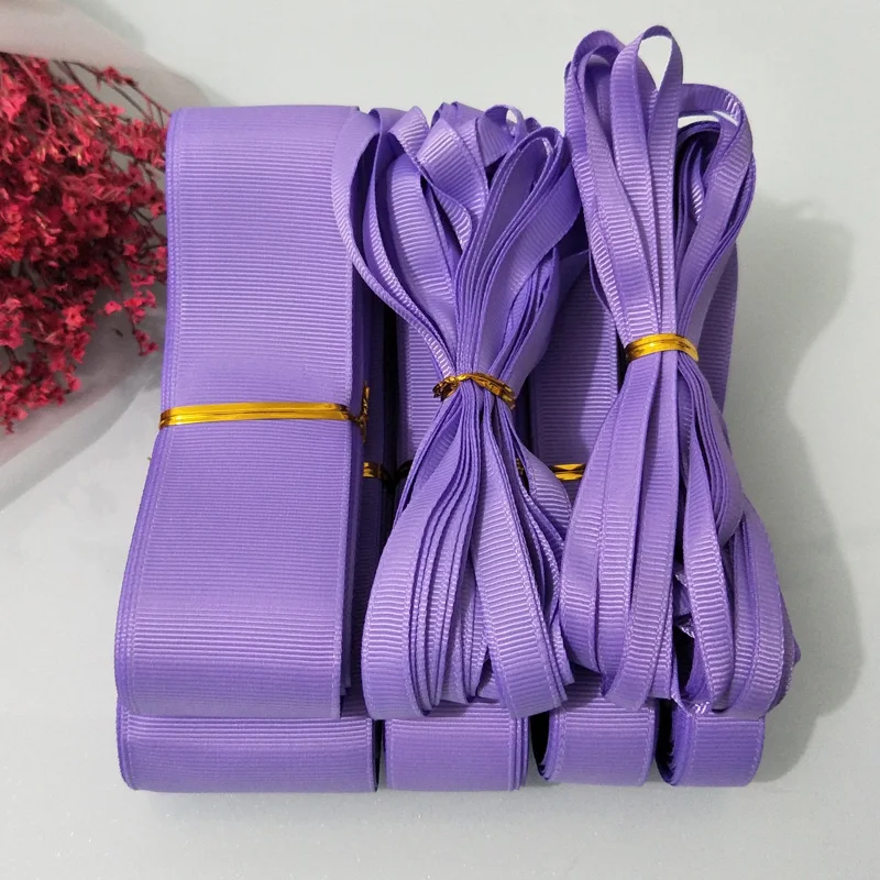 

10yards ( 9meters ) 6mm 9mm 15mm 19mm 25mm 38mm 50mm Width Light Purple 100% Polyester Solid Color Grosgrain Ribbons