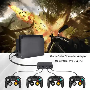 

4 Ports Converter For GameCube GC Controllers USB Adapter Converter for Wii /Nintendo Switch Supports Home and Turbo Functions
