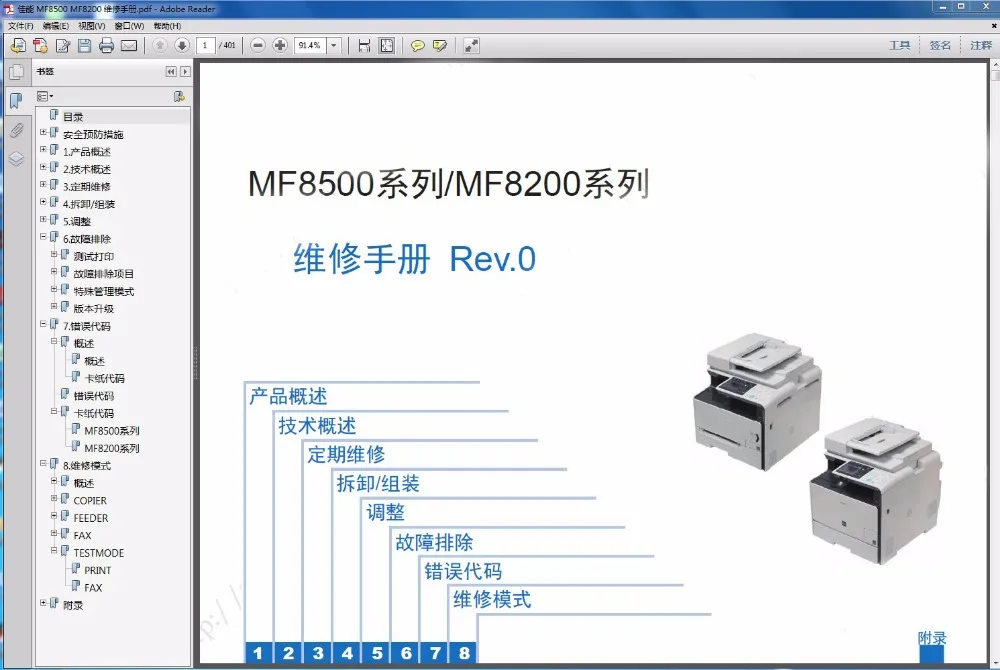 

Service Manual for Canon MF8280cw 8250cn 8240cw 8230cn 8210cn