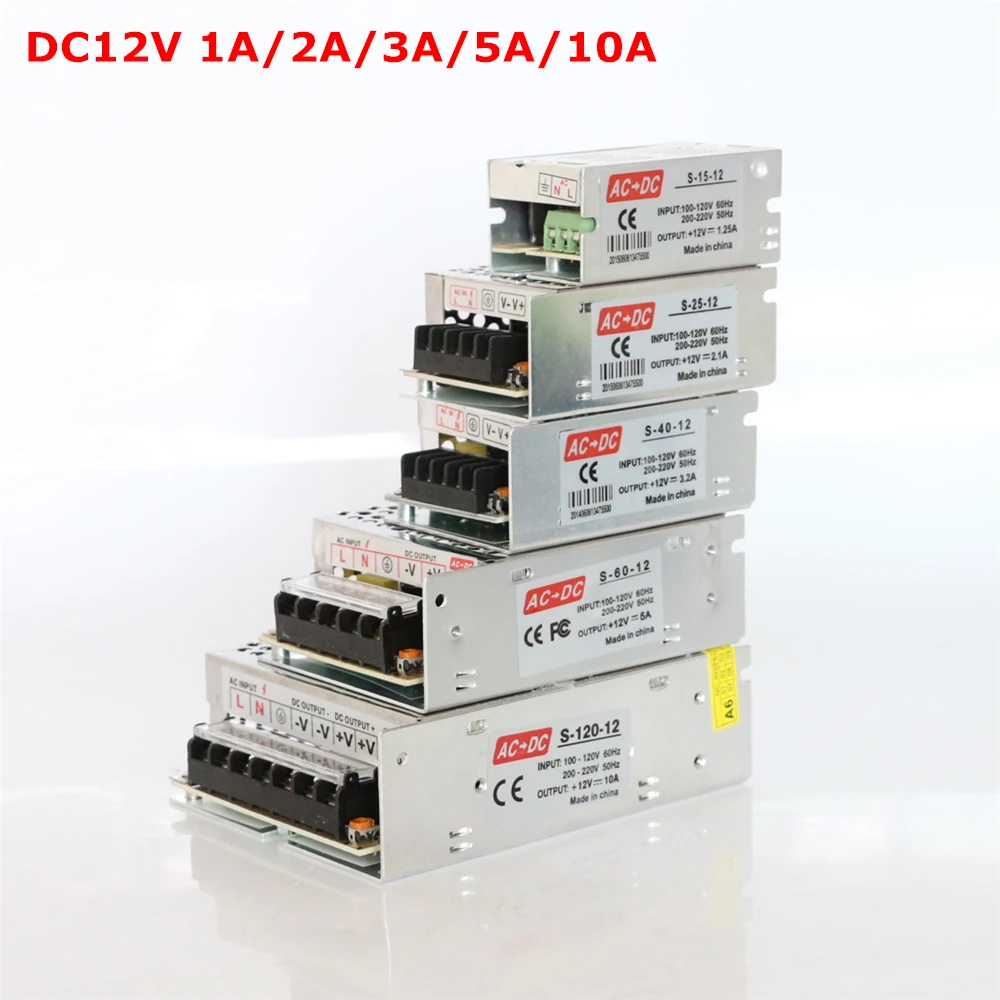 AC85-265V 110V 220V постоянного тока до DC5V 12V 24V 48V 1A 2A 3A 4A 5A 6A 8A 10A 15A 20A 30A 40A блок питания светодиодной ленты DC адаптер трансформатора