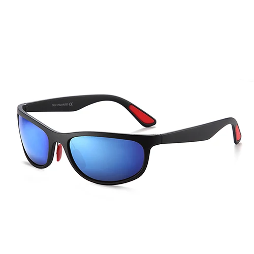 POLARKING Марка мужская Мода Солнцезащитные Очки Поляризованные Очки Вождения Солнцезащитные Очки Для Мужчин Мужской Goggle UV400 Защита Gafas De Sol - Цвет линз: C05 Black Blue