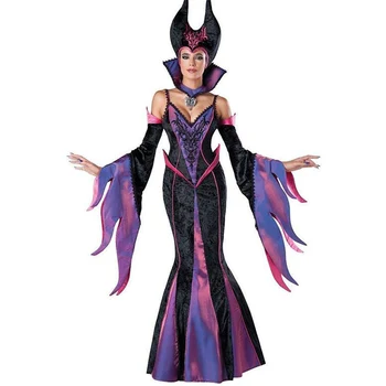 

2016 Dark Sorceress Adult Costume Halloween Costumes For Women Deluxe Fairytale Witch Costume Dress Queen Cosplay Costumes