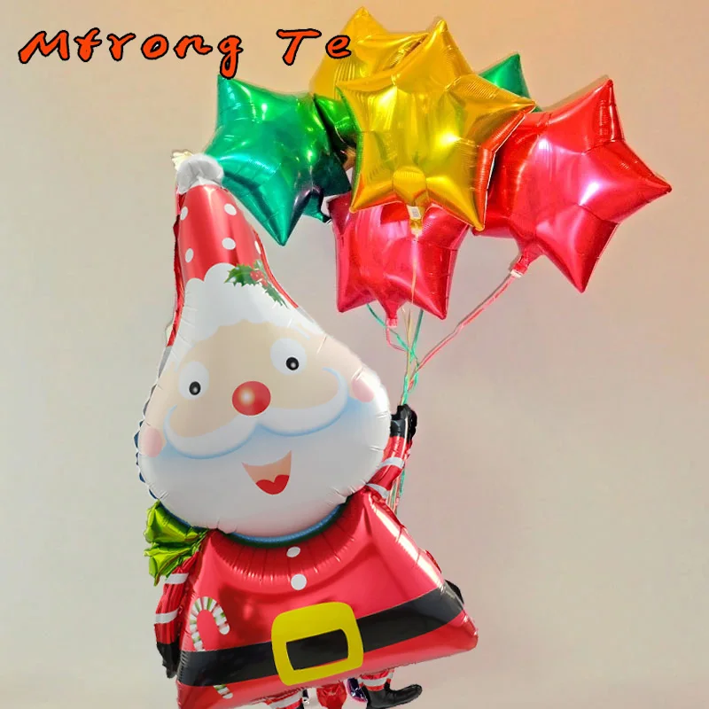 7 шт. воздушные шары из фольги с изображением Санта-Клауса, 18 дюймов, рождественские украшения для рождественской вечеринки, рождественские