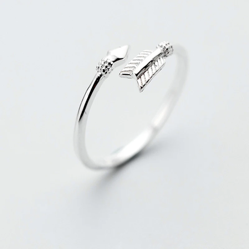 NBSAMENG стерлингового серебра 925 романтические стрелы незамкнутые кольца с регулируемым размером для женщин Девушка подарок кольцо ювелирные изделия гипоаллергенно