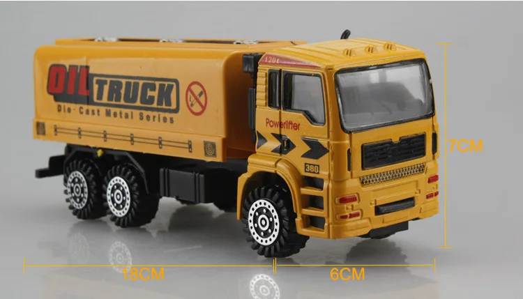 Liga de Metal Modelo de Carro de Brinquedo Puxar para trás Brinquedo Brinquedos em Caixa Projeto Série Carro Caminhão Escavadeira Crianças Presente Natal 4 Carrinhos de brinquedo e de metal