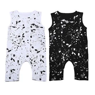 

Summer Toddler Baby Kids Boys Girls Cotton Sleeveless O Neck Overall Clothes 0-4T 2 Colors