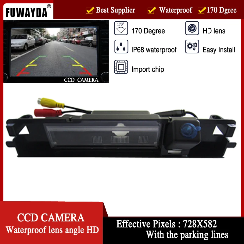 

FUWAYDA 170 DEGREE/WITH REFERENCE LINE/WATERPROOF/NIGHT VISION CAMERA FOR TOYOTA YARIS CAR REAR VIEW REVERSE BACK COLOR CMOS