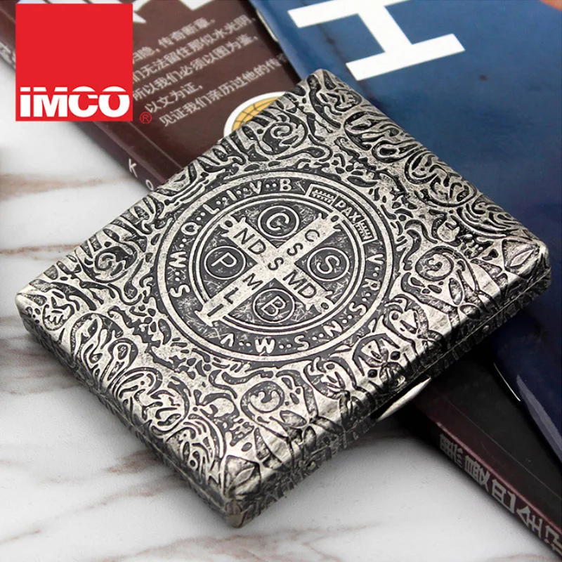

20 Cigarette )Unique Retro Metal Constantine Cigarette Case Bronze Black Cigarette pack Copper Carving Cigarette Box Smoker Gift