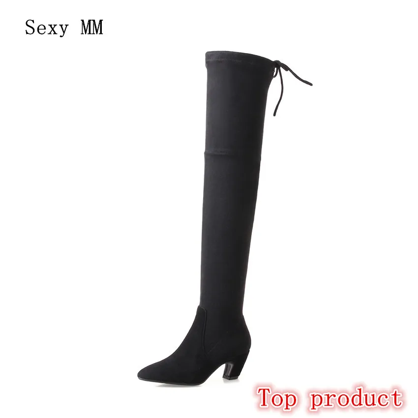

Spring Autumn High Heel Women Over the Knee Boots Stretch Woman Thigh High Boots Genuine Leather Plus Size 34 - 40 41 42