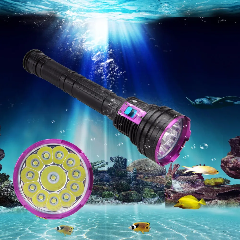  VASTFIRE Underwater 100m Diving Flashlight Waterproof 5000lm 12X T6 Diving Lanterna 18650 LED Recha - 32780874973