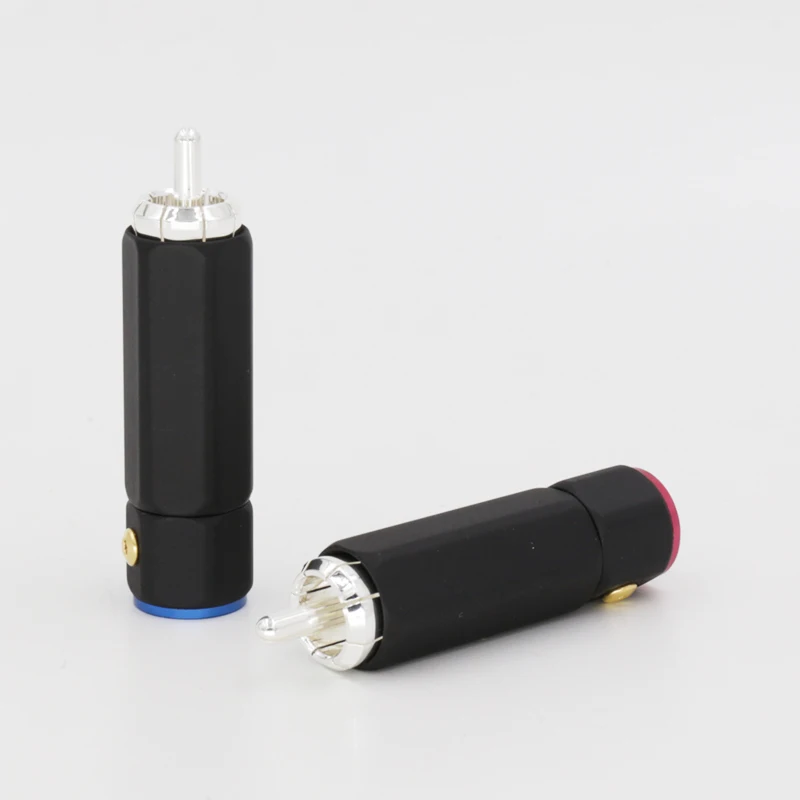 

4 pcs VR011S Silver Plated audio RCA connectors plug for Audio interconnect cable Audio RCA Plug