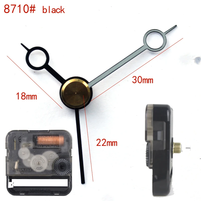

Ostar F333 Silent Movement Plastic quartz clock mechanism with 8710# black short hands Clock Accessory Quartz DIY Clock kits