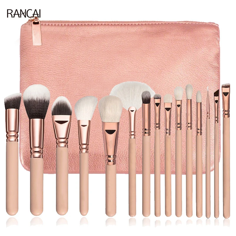 

Professional Pink 15pcs Makeup Brushes Set Powder Foundation Eyeshadow Eyebrow Brush Cosmetic Make Up Tools Kit 20 Sets/Lot