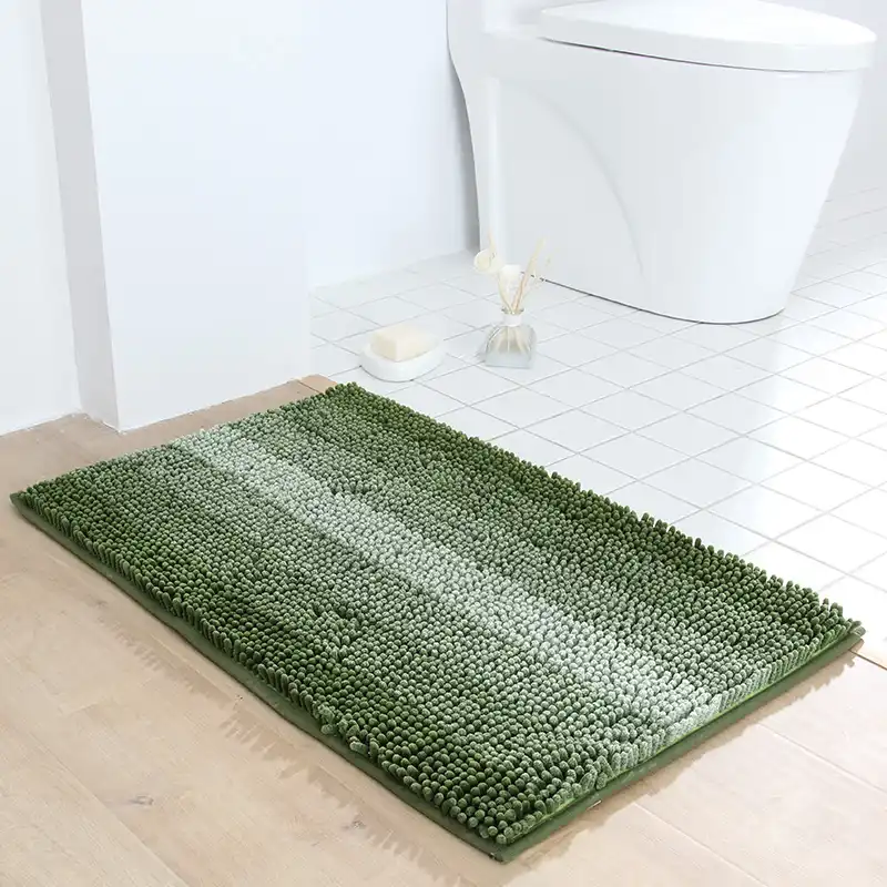 Honlaker New Chenille Striped Gradient Bathroom Non Slip Mat Super