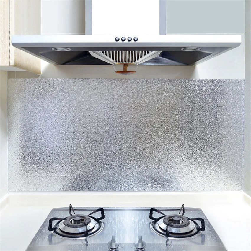 40*100 см кухонная настенная плита алюминиевая фольга маслостойкая Водонепроницаемая наклейка s Анти-обрастающая высокотемпературная самоклеящаяся наклейка на стену