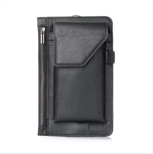 Универсальный чехол для мобильного телефона с зажимом на ремне, поясная сумка для Iphone 7 6s Plus, чехол-кошелек для телефона Samusng S8 S7 S6 Edge, чехол-сумка - Цвет: Черный