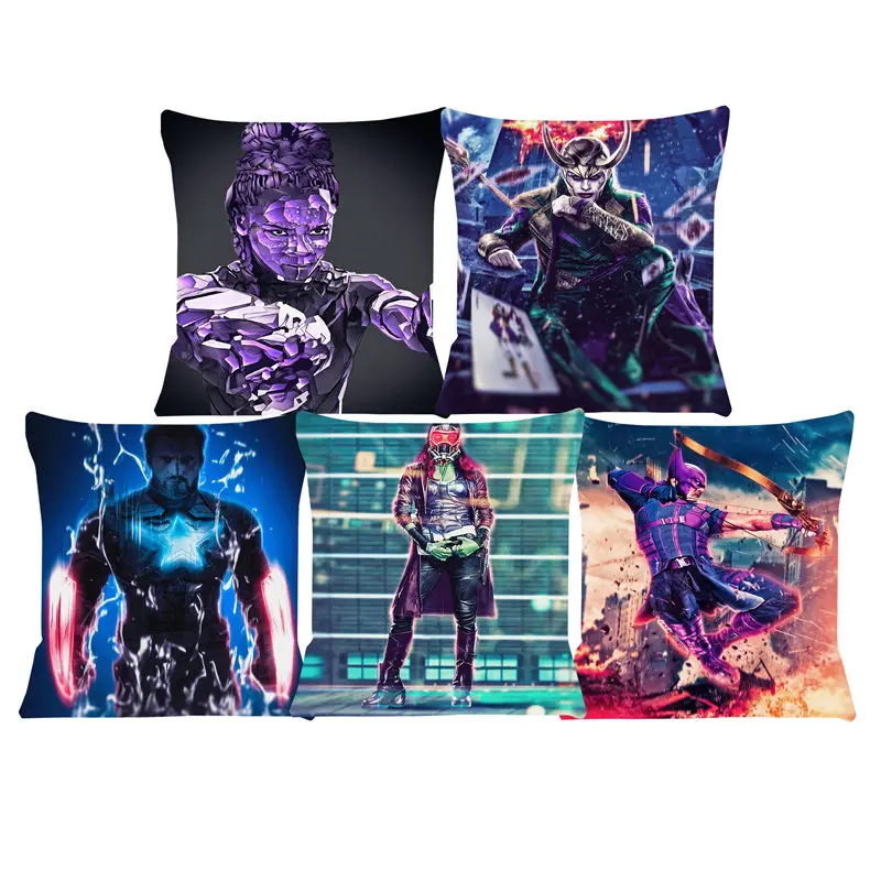 

Anime Avengers Alliance printing Cushion Cover Pillow Case Sofa Ultra-soft velvet Home Decorative Throw Pillow Cover SJ-019