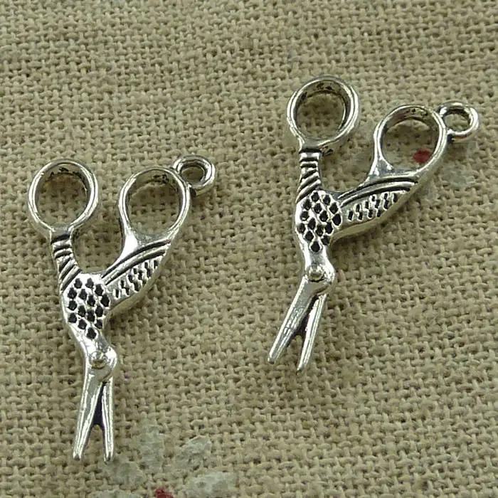 

180 pieces tibetan silver scissors charms 27x15mm #3426