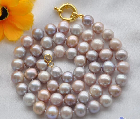 

HOT## Wholesale FREE SHIPPING >>> P4069 24" 11mm lavender round freshwater cultured pearl necklace