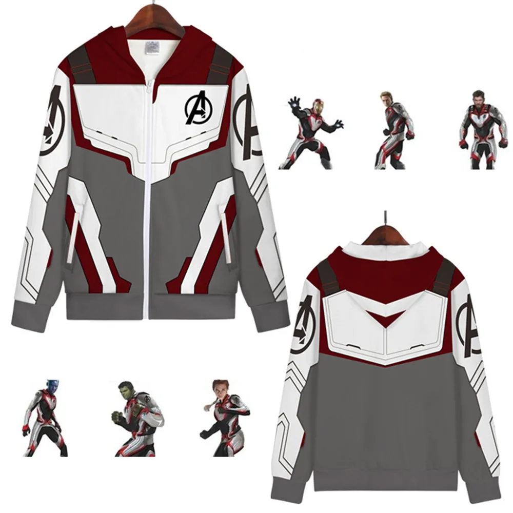 Avengers Endgame Quantum Realm Advanced Tech Hoodie Sweatshirt Jacket Cosplay Costumes Adult Kids superhero Iron Man Hoodies