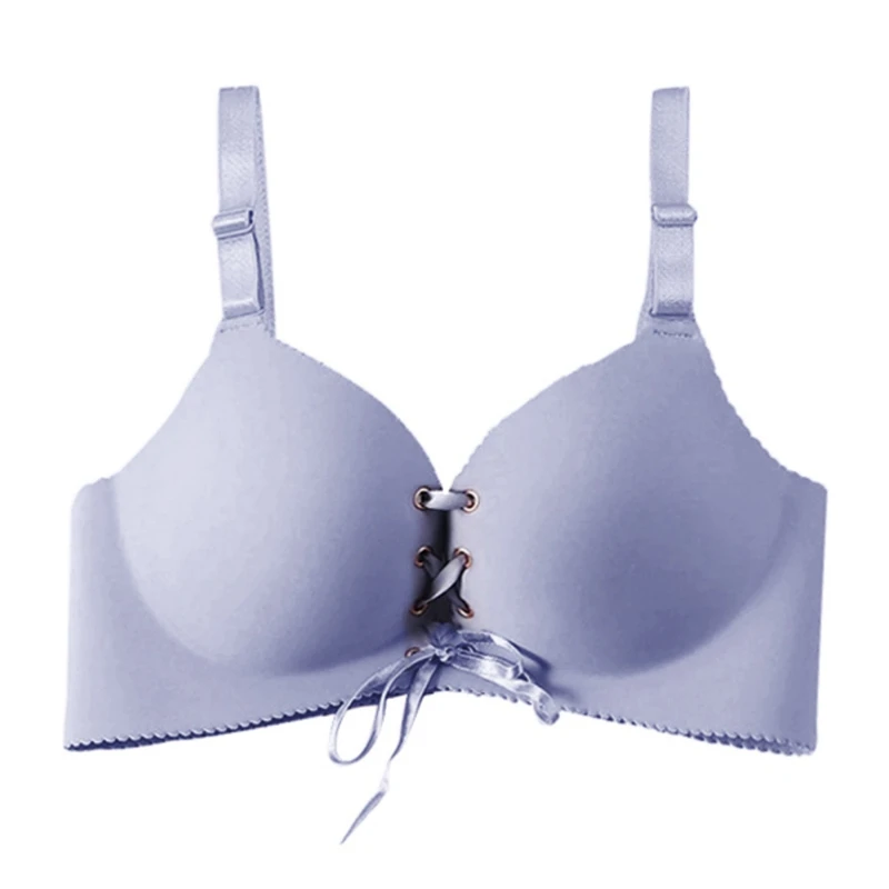 

Sexy Push Up Front Lace Up Bralette 3/4 Cup Wire Free Girl Women Solid Bra Thin Underwear Sexy Lingerie Soft Bras For Women