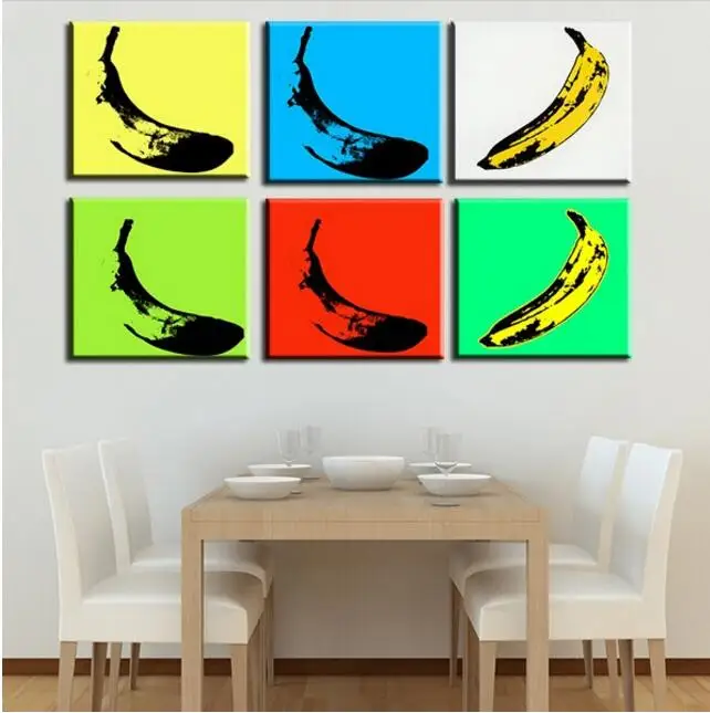 6PCS set combination bananas Wall painting praint on canvas for home