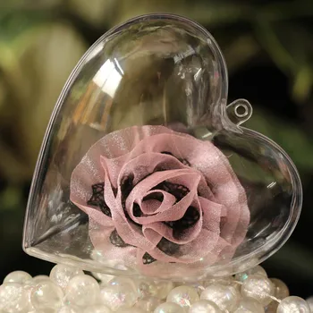 

5pcs Quality Plastic Decorations Ball Transparent Opening Heart Shaped Ornament Party Wedding Favor Box Gift Packaging