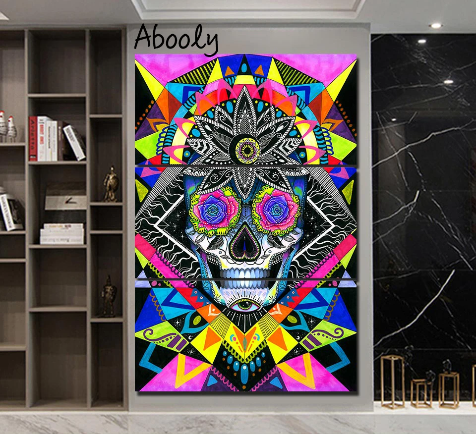 

3Piece Sugar skull Art Picture For Room Canvas Prints Movie Poster Wall Art Large Canvas Painting Quadro Home Decor
