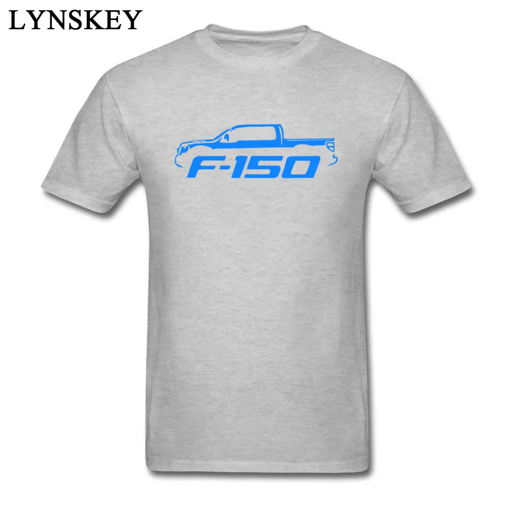 100% Cotton Men Short Sleeve Tops T Shirt Casual Unique Summer Autumn T-shirts Personalized Fashion Round Collar Clothing Shirt 2009-14 Ford F150 Pickup Truck Blue Classic Color grey